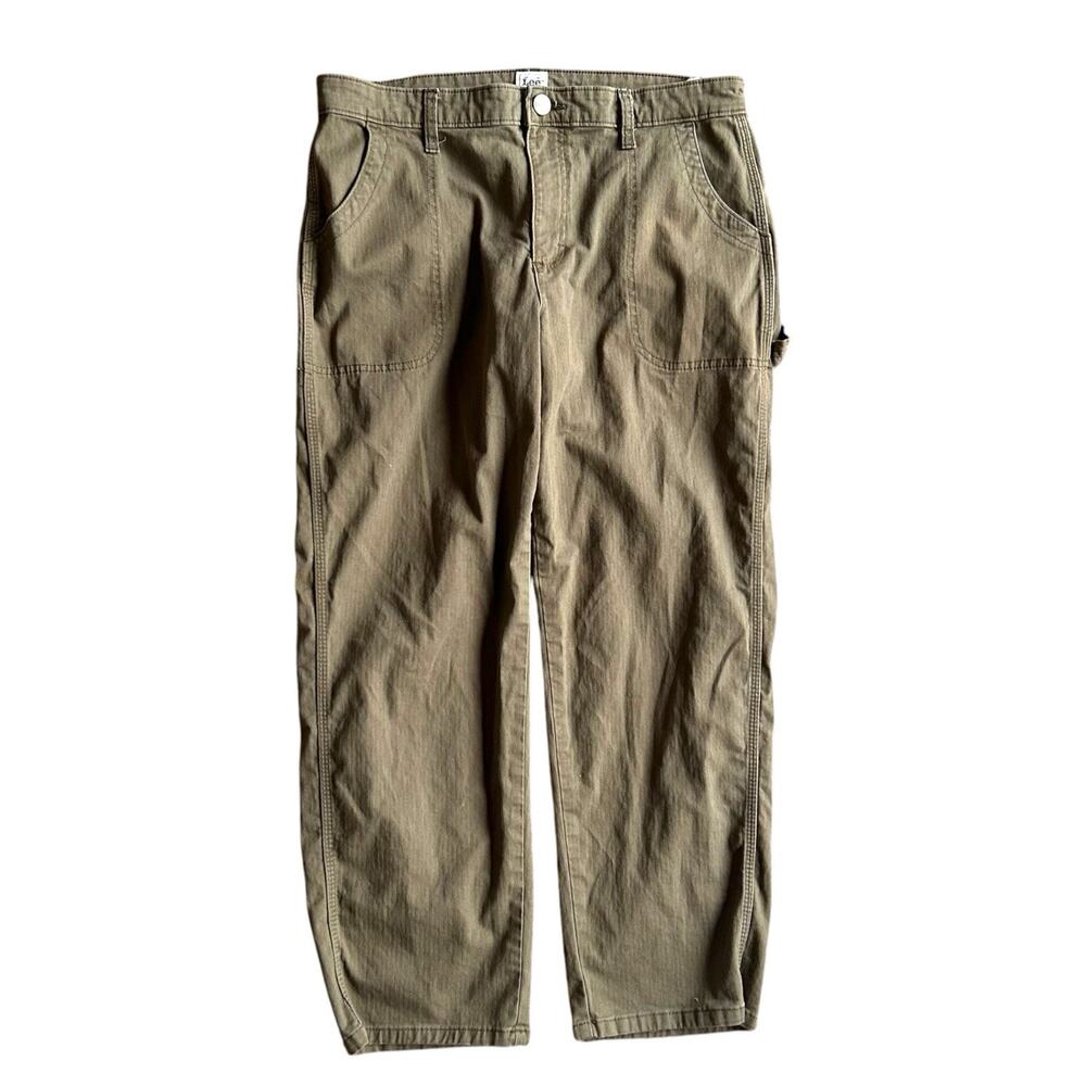 Lee Retro Olive Drab Cropped Straight Leg Pants Women’s 14M